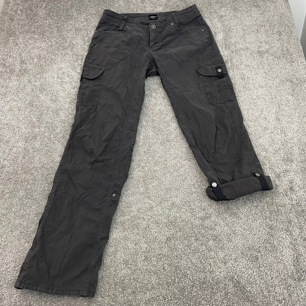 Kuhl Pants Womens 6 Reg Splash Roll Up Charcoal Gray Cargo Hiking Outdoor